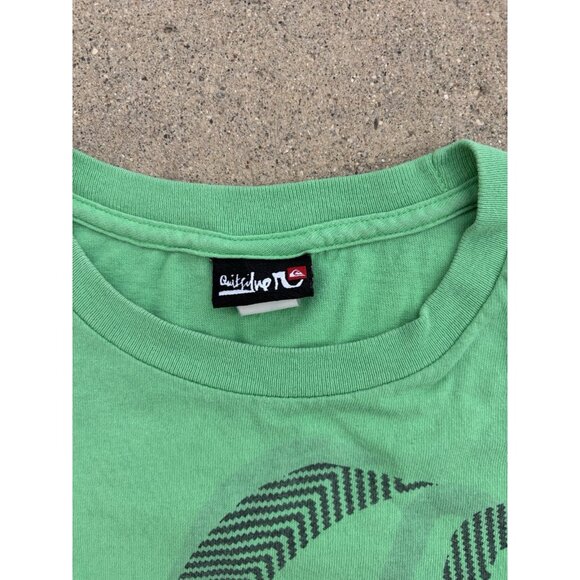 Quicksilver Vintage Y2K Faded Light Green Surfer / Skater  Graphic T Shirt - Picture 5 of 8